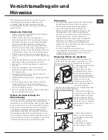 Предварительный просмотр 45 страницы Hotpoint AQUALTIS AQ8D 492 U Instructions For Installation And Use Manual