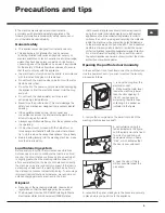 Preview for 9 page of Hotpoint AQUALTIS AQ93F 29 Instructions For Installation And Use Manual