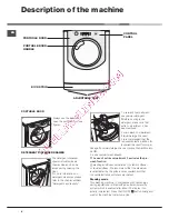 Предварительный просмотр 4 страницы Hotpoint AQUALTIS AQ93F 69 Instructions For Installation And Use Manual