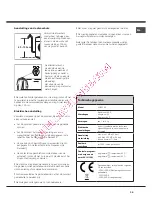 Предварительный просмотр 39 страницы Hotpoint AQUALTIS AQ93F 69 Instructions For Installation And Use Manual