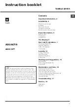 Предварительный просмотр 1 страницы Hotpoint AQUALTIS AQC8 BF7 Instruction Booklet
