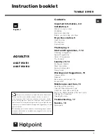 Preview for 1 page of Hotpoint Aqualtis AQCF 852 BI Instruction Booklet