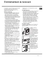 Preview for 57 page of Hotpoint AQUALTIS AQD970D 49 Instructions For Installation And Use Manual