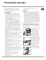 Preview for 5 page of Hotpoint AQUALTIS AQD970L 49 Instructions For Installation And Use Manual