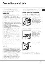 Предварительный просмотр 11 страницы Hotpoint AQUALTIS AQLF9D 69 U Instructions for  and use Instructions For Installation And Use Manual