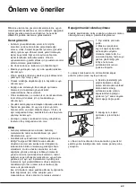 Предварительный просмотр 43 страницы Hotpoint AQUALTIS AQLF9D 69 U Instructions for  and use Instructions For Installation And Use Manual