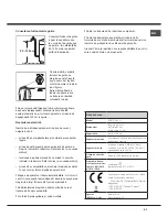 Предварительный просмотр 51 страницы Hotpoint AQUALTIS AQSD 291 U Instructions For Installation And Use Manual