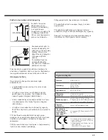 Предварительный просмотр 63 страницы Hotpoint AQUALTIS AQSD 291 U Instructions For Installation And Use Manual