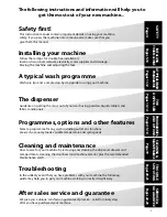 Предварительный просмотр 3 страницы Hotpoint aquarius extra WMA42 Installation And User Instructions Manual