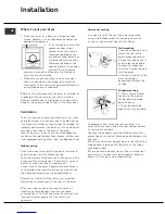 Preview for 4 page of Hotpoint Aquarius VTD00 Instructions For Installation And Use Manual