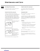 Preview for 12 page of Hotpoint Aquarius VTD00 Instructions For Installation And Use Manual