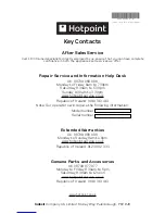 Preview for 16 page of Hotpoint Aquarius VTD00 Instructions For Installation And Use Manual