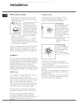 Preview for 4 page of Hotpoint Aquarius+ VTD60 Instructions For Installation And Use Manual