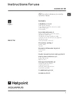 Preview for 1 page of Hotpoint Aquarius WDD 756 Instructions For Use Manual