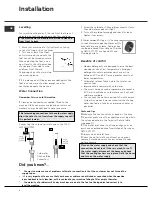 Предварительный просмотр 6 страницы Hotpoint Aquarius WF560 Instructions for  and use Instructions For Installation And Use Manual