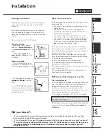 Предварительный просмотр 7 страницы Hotpoint Aquarius WF560 Instructions for  and use Instructions For Installation And Use Manual