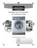 Предварительный просмотр 1 страницы Hotpoint Aquarius WMA30 Installation And User Instructions Manual