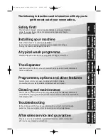 Предварительный просмотр 3 страницы Hotpoint Aquarius WMA30 Installation And User Instructions Manual