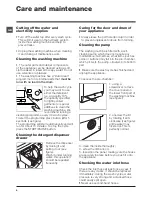 Предварительный просмотр 6 страницы Hotpoint Aquarius wmaqf 621 Instructions For Use Manual