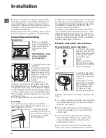 Предварительный просмотр 2 страницы Hotpoint Aquarius wmsaqg 621 Instructions For Use Manual