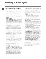 Предварительный просмотр 10 страницы Hotpoint Aquarius wmsaqg 621 Instructions For Use Manual