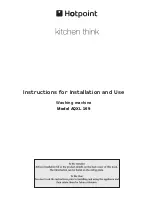 Hotpoint AQXD 169 Instructions For Installation And Use Manual предпросмотр