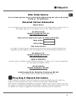 Предварительный просмотр 17 страницы Hotpoint AQXD 169 Instructions For Installation And Use Manual