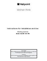 Hotpoint AQXXD 169 Instructions For Installation And Use Manual предпросмотр