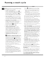 Preview for 10 page of Hotpoint AQXXD 169 Instructions For Installation And Use Manual