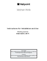 Hotpoint AQXXL 129 Instructions For Installation & Use предпросмотр