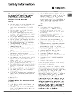 Предварительный просмотр 3 страницы Hotpoint BD32B/2 Instructions For Use And Installation Instructions