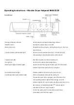 Предварительный просмотр 2 страницы Hotpoint BHWD129 User Manual