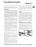 Предварительный просмотр 9 страницы Hotpoint BHWDD 74 Instructions For Use Manual