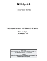 Hotpoint BWD 129 Instructions For Installation & Use предпросмотр