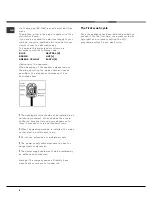 Предварительный просмотр 6 страницы Hotpoint BWD 129 Instructions For Installation & Use