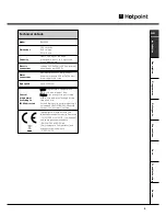 Предварительный просмотр 7 страницы Hotpoint BWD 129 Instructions For Installation & Use