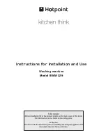 Предварительный просмотр 1 страницы Hotpoint BWM 129 Instructions For Installation And Use Manual