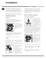 Предварительный просмотр 4 страницы Hotpoint BWM 129 Instructions For Installation And Use Manual