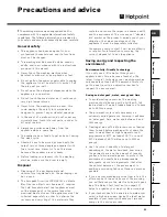 Предварительный просмотр 15 страницы Hotpoint BWM 129 Instructions For Installation And Use Manual