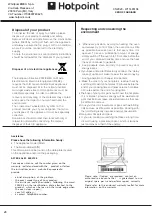 Предварительный просмотр 28 страницы Hotpoint CH60EKKS Instructions For Installation And Use Manual