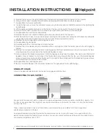 Preview for 8 page of Hotpoint CH60GPCF Use And Installation Instructions