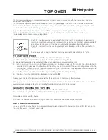 Preview for 26 page of Hotpoint CH60GPCF Use And Installation Instructions