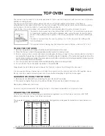 Предварительный просмотр 30 страницы Hotpoint CH60GTCF Use And Installation Instructions