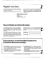 Preview for 2 page of Hotpoint Counter Saver RVM 42 Use And Care Book Manual