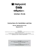 Hotpoint Creda SC77E Instructions For Installation And Use Manual предпросмотр