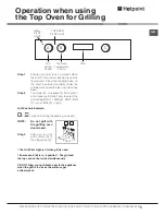 Предварительный просмотр 11 страницы Hotpoint DD53X Instructions For Installation And Use Manual