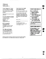 Preview for 2 page of Hotpoint DLB2650B Use And Care Manual