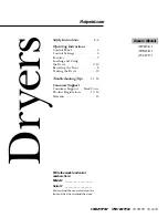 Preview for 1 page of Hotpoint DRYERS NVLR333 Owner'S Manual