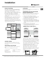 Предварительный просмотр 7 страницы Hotpoint DSD 60 S S Instructions For Installation And Use Manual