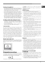 Предварительный просмотр 11 страницы Hotpoint E2BYH 19xxx F O3 Operating Instructions Manual